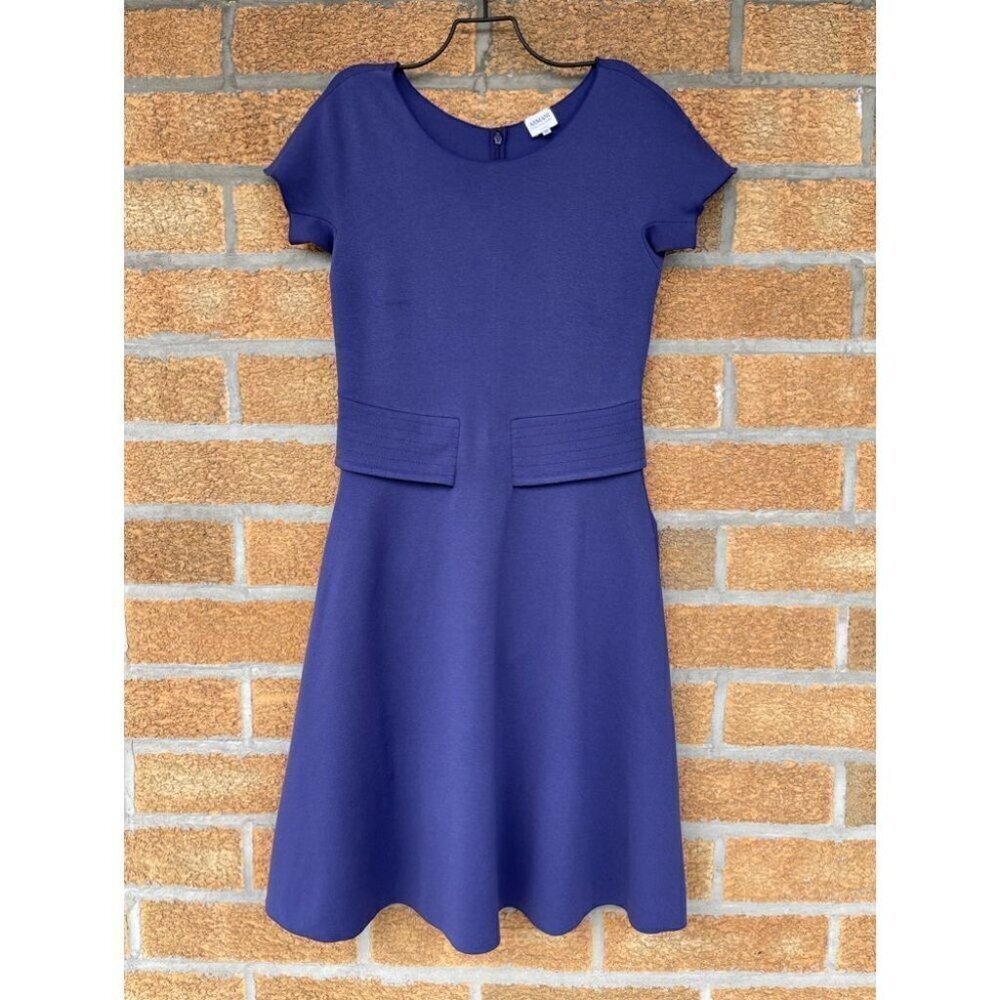 armani collezioni purple skater dress size 42/6
